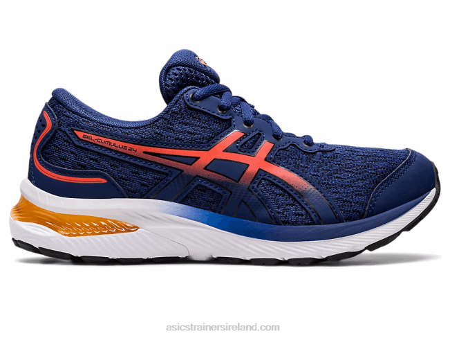 Gel-Cumulus 24 Grade School Deep Ocean/Cherry Tomato Asics XXPD4364