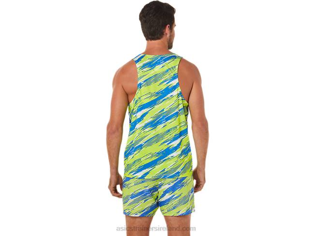 Men\s Color Injection Singlet Hazard Green Asics XXPD1432