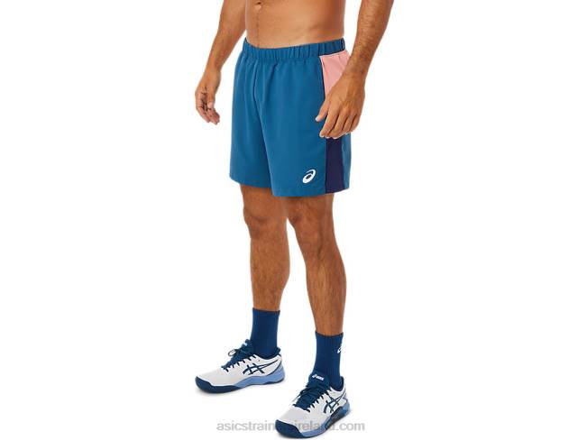 Men\s Court Color Block Short Light Indigo Asics XXPD1493