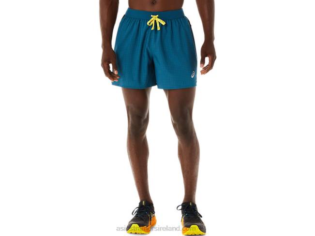 Mens Fujitrail Logo Short Ink Teal/Golden Yellow Asics XXPD479