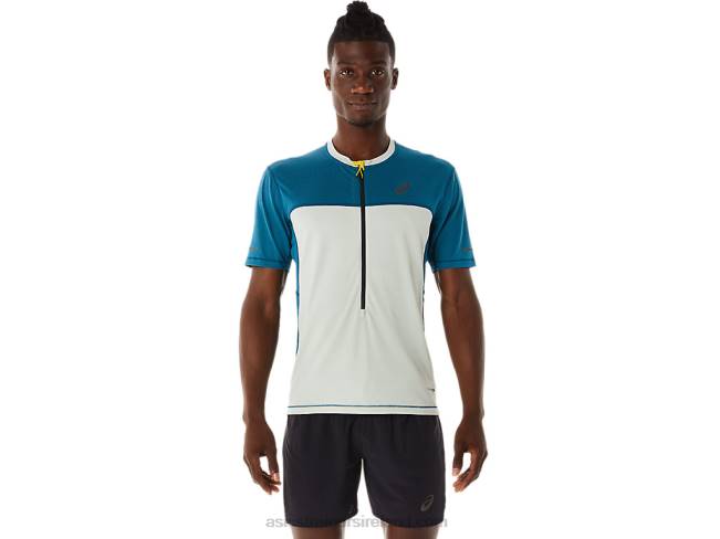 Mens Fujitrail Short Sleeve Top Ink Teal/Light Sage Asics XXPD465