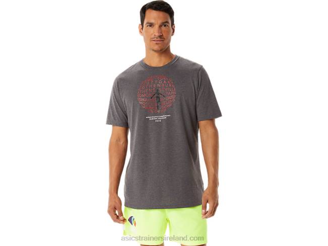 Mens Graphic Short Sleeve Wch Dark Grey Heather Asics XXPD1280