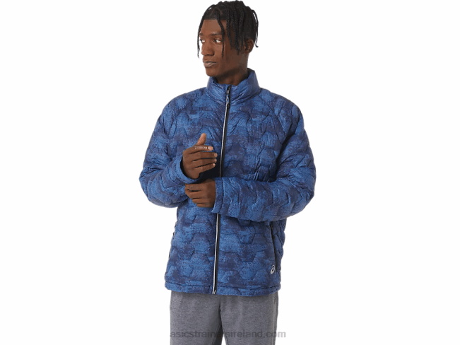 Mens Performance Insulated Jacket Tie Dye Blue Print Asics XXPD808
