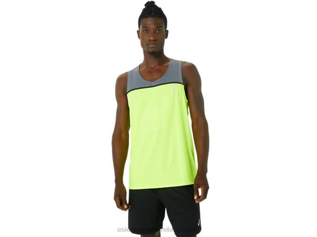 Mens Pr Lyte Singlet Safety Yellow/Metropolis Asics XXPD1021