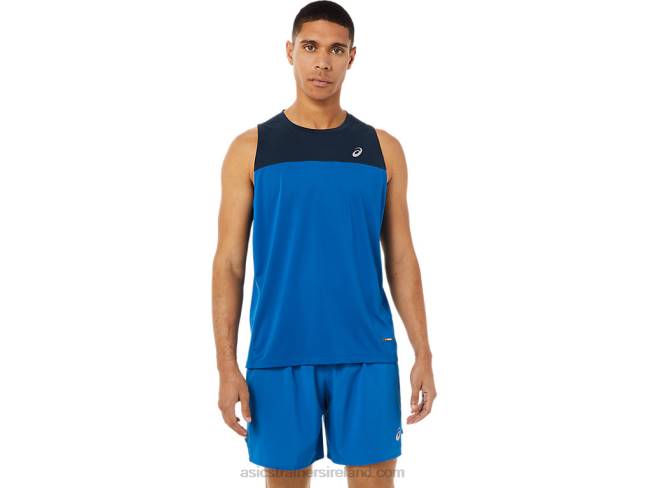 Mens Race Singlet French Blue/Lake Drive Asics XXPD1404