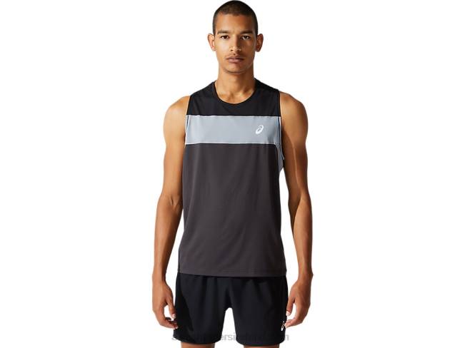 Mens Race Singlet Graphite Grey/Performance Black Asics XXPD1982