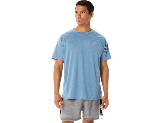 Mens Ready-Set Lyte Short Sleeve Azure Heather Asics XXPD928