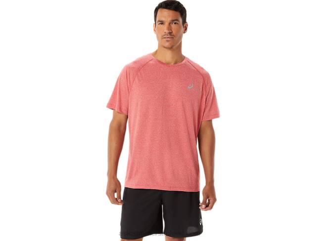 Mens Ready-Set Lyte Short Sleeve Classic Red Heather Asics XXPD1410