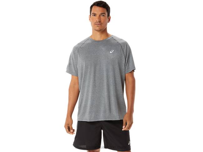 Mens Ready-Set Lyte Short Sleeve Dark Grey Heather Asics XXPD1418