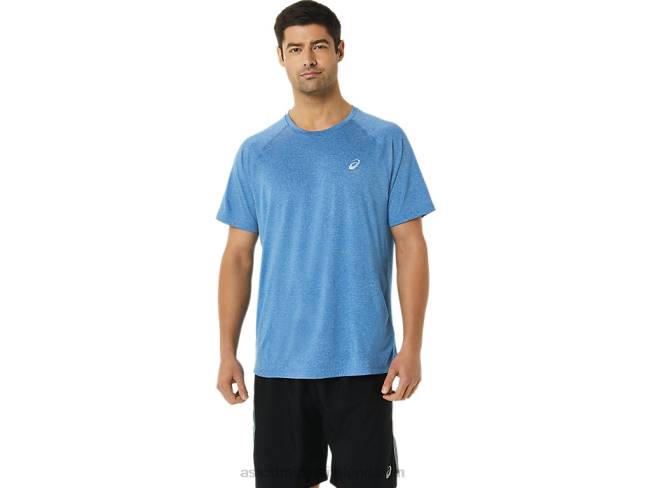 Mens Ready-Set Lyte Short Sleeve Lake Drive Heather Asics XXPD1426