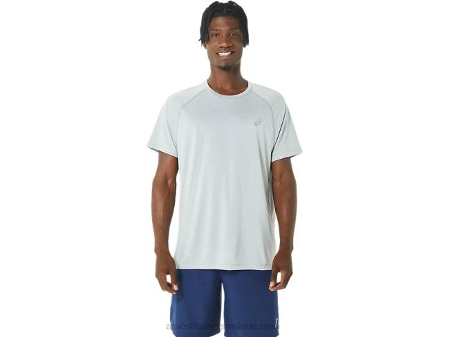 Mens Ready-Set Lyte Short Sleeve Light Grey Heather Asics XXPD226