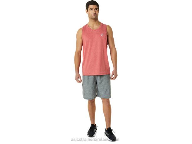 Men\s Ready-Set Lyte Singlet Classic Red Heather Asics XXPD313