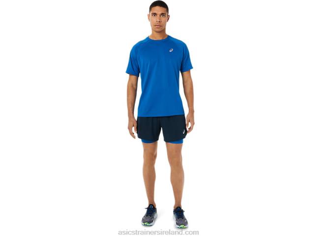 Men\s Road 2-N-1 5in Short French Blue/Lake Drive Asics XXPD1534