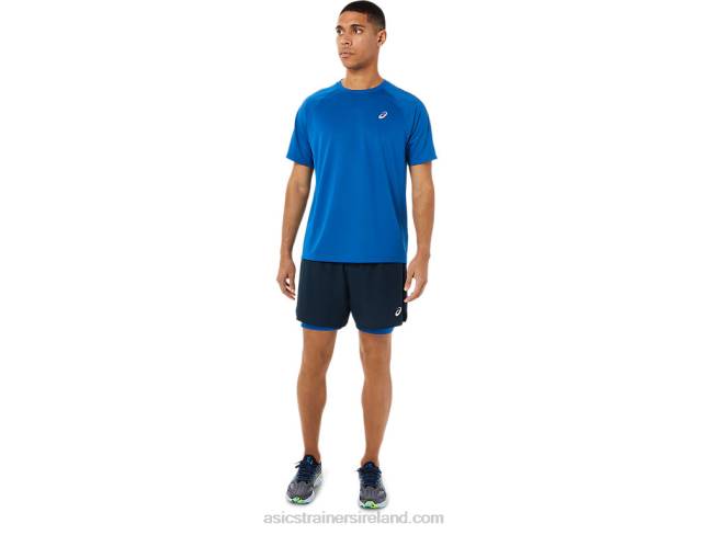 Men\s Road 2-N-1 7in Short French Blue/Lake Drive Asics XXPD1478