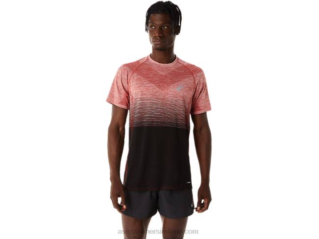 Mens Seamless Short Sleeve Top Performance Black/Spice Latte Asics XXPD119