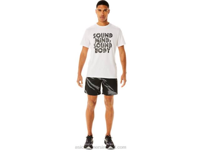 Men\s Seasonal All Over Print Shorts Performance Black/Graphite Grey Asics XXPD995