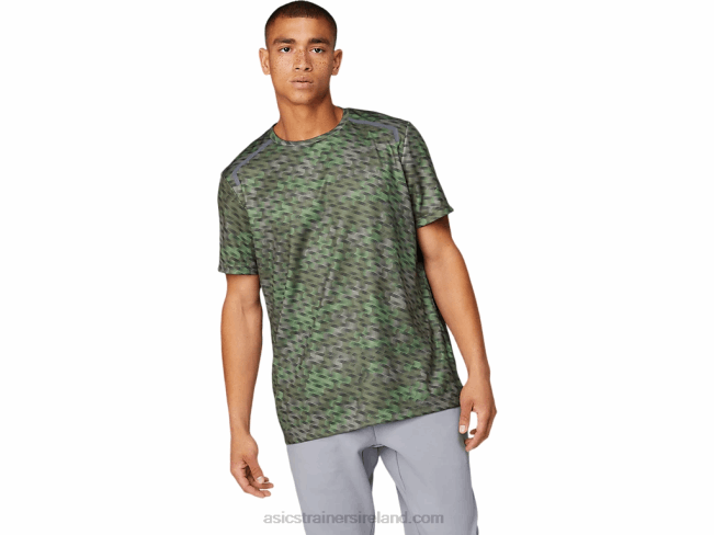 Mens Seasonal Graphic Short Sleeve Top Lichen Green Asics XXPD1782