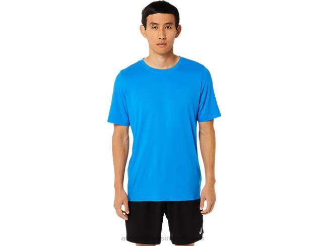 Mens Short Sleeve Hthr Tech Top Electric Blue Heather Asics XXPD1710