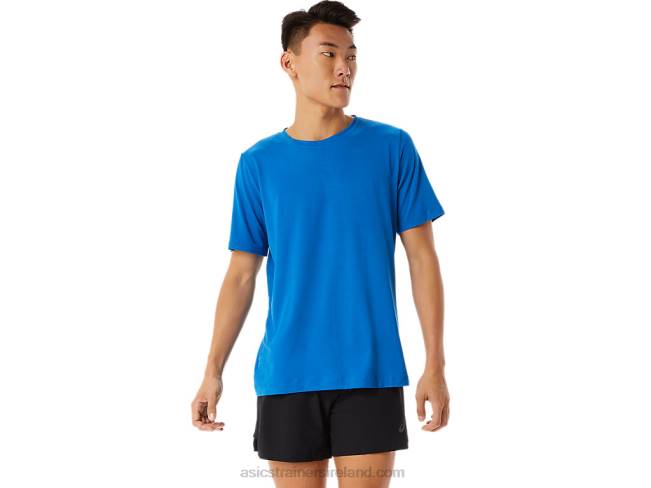 Mens Short Sleeve Hthr Tech Top French Blue Heather Asics XXPD1361
