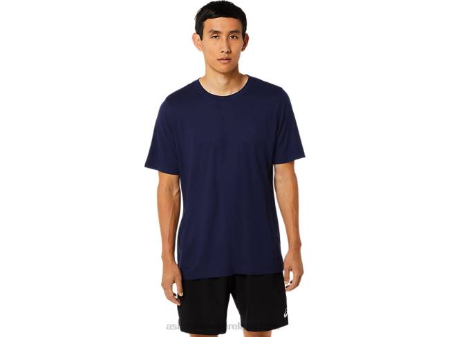 Mens Short Sleeve Hthr Tech Top Peacoat Heather Asics XXPD1811