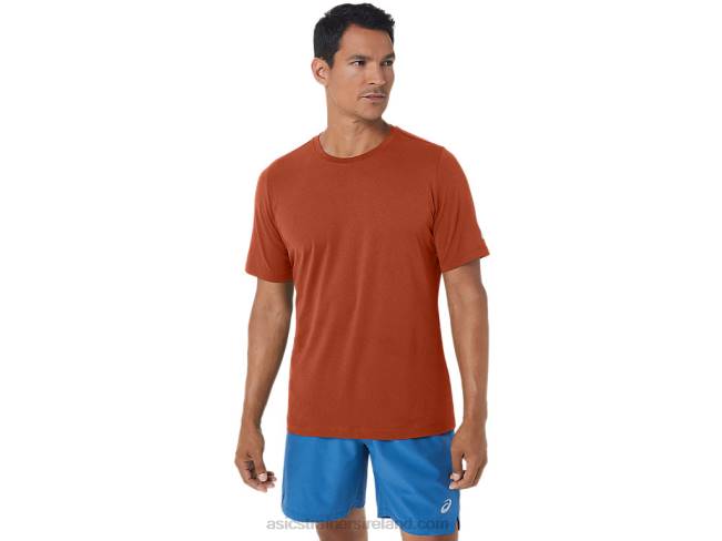 Mens Short Sleeve Hthr Tech Top Spice Latte Heather Asics XXPD163