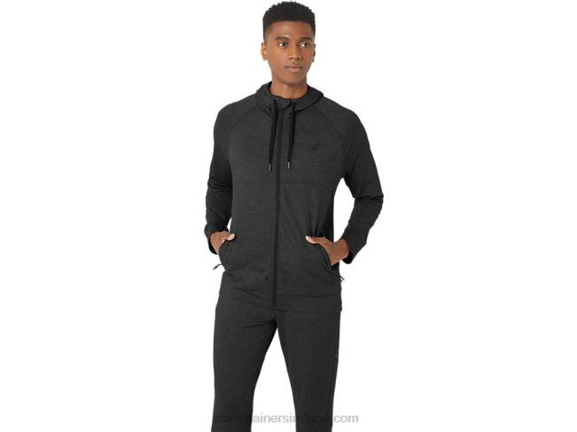 Mens Tech Fz Hoodie 20 Graphite Grey Spacedye Asics XXPD303