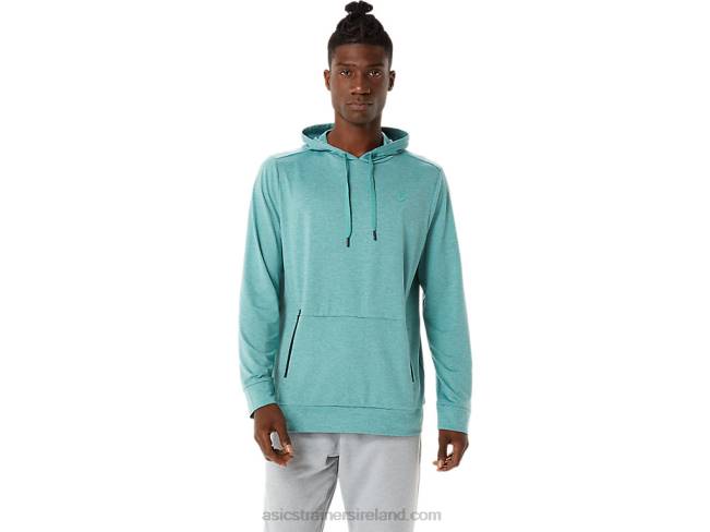 Mens Tech Pullover Hoodie Sage Heather Asics XXPD1569