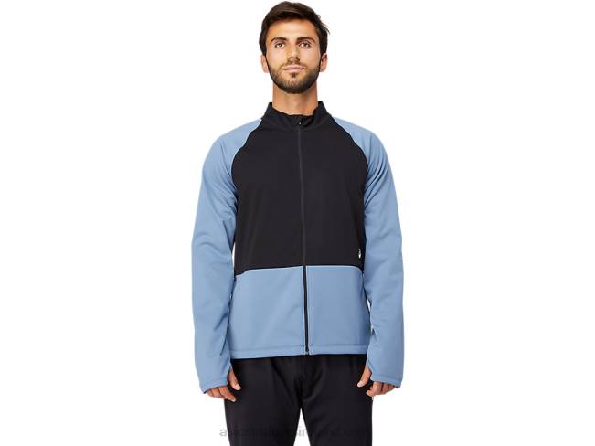 Mens Thermostorm Full Zip Jacket Storm Blue/Performance Black Asics XXPD1632