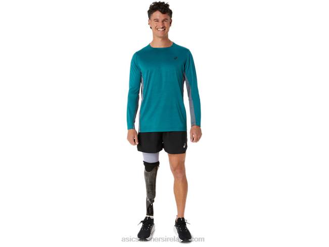 Men\s Train Sana Long Sleeve Velvet Pine/Metropolis Asics XXPD618