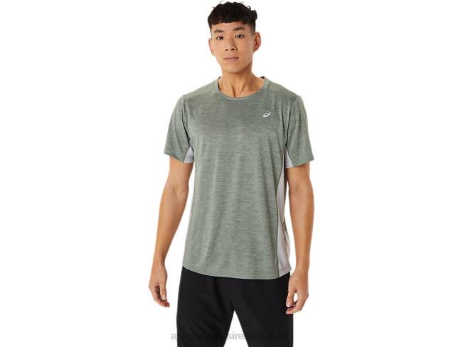 Mens Train Sana Short Sleeve Lichen Green/Piedmont Grey Asics XXPD1413