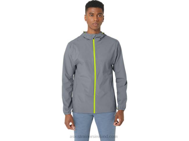 Mens Waterproof Jacket Sheet Rock/Lime Zest Asics XXPD246