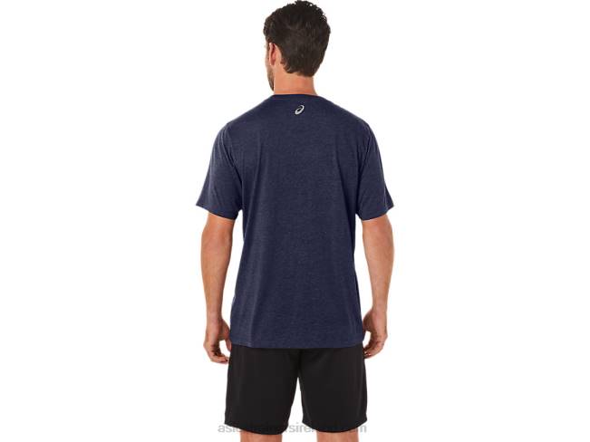 Stripe Short Sleeve Tee Peacoat Heather Asics XXPD23
