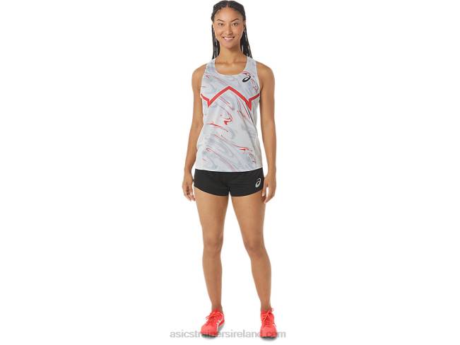 Women\s Cj-Line Light Singlet Glacier Grey/Electric Red Asics XXPD2339