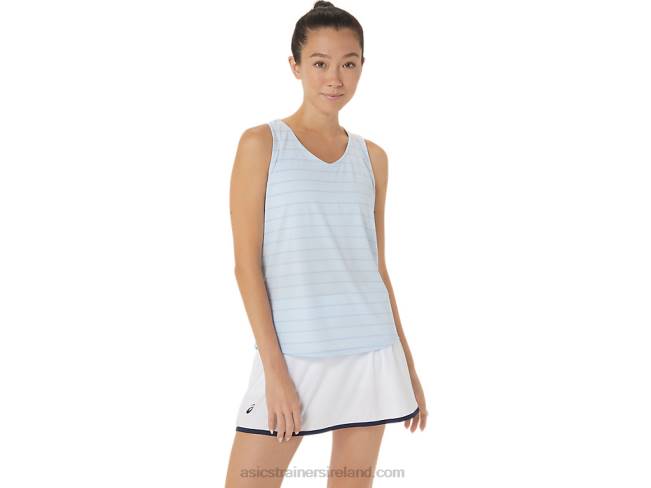 Womens Court Stripe Tank Soft Sky Asics XXPD2558