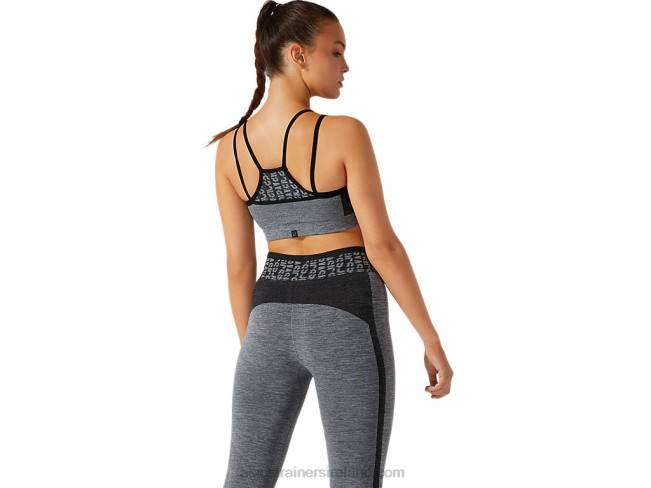 Women\s Cropped Logo Seamless Bra Performance Black/Graphite Grey Asics XXPD3928