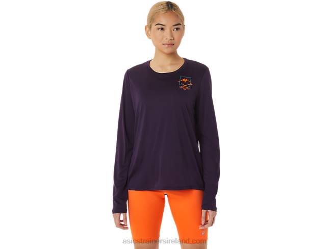 Womens Fujitrail Logo Long Sleeve Top Night Shade Asics XXPD3033