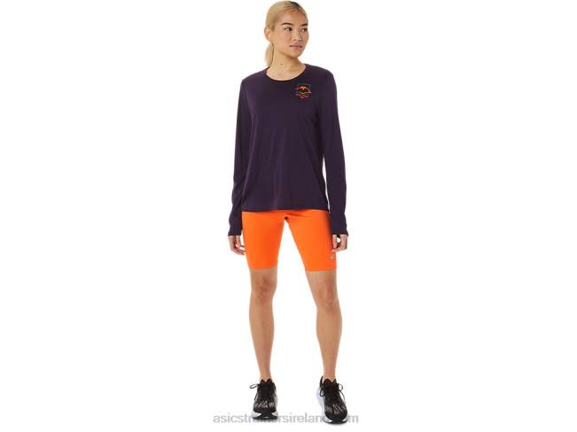 Women\s Fujitrail Logo Long Sleeve Top Night Shade Asics XXPD3033