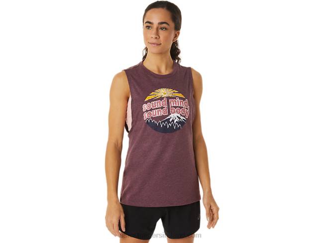 Womens Mountain Muscle Tank Deep Mars Heather Asics XXPD2832