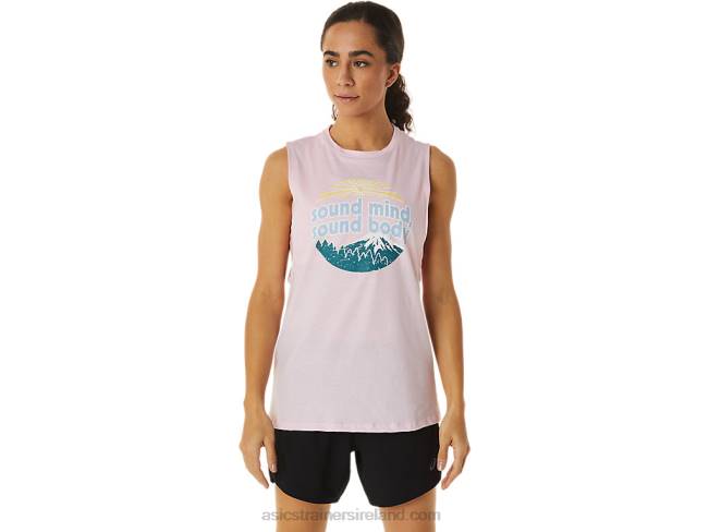 Womens Mountain Muscle Tank Pink Salt Asics XXPD2833