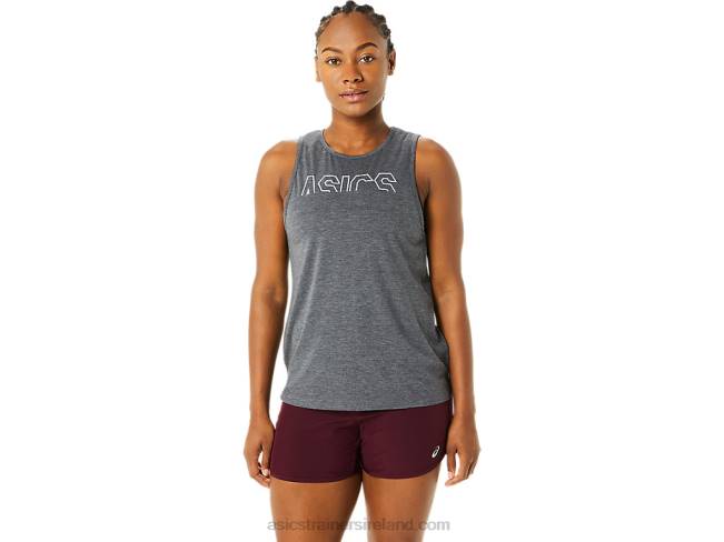 Womens Muscle Tank Dark Grey Heather/Mist Asics XXPD3693