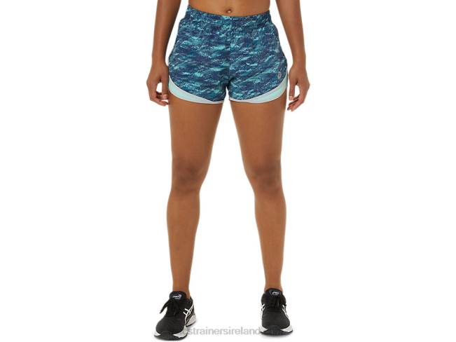 Womens Pr Lyte 25in Run Short Teal Print/Fresh Ice/Grey Asics XXPD3864