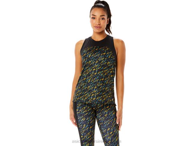 Womens Pr Lyte Run Tank Night Shade/Sage Print Asics XXPD3386