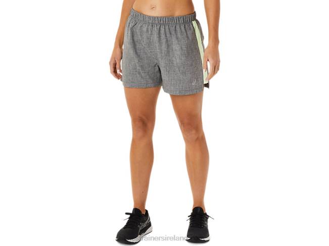 Womens Ready-Set 3in Short Dark Grey Heather/Yellow Asics XXPD2893