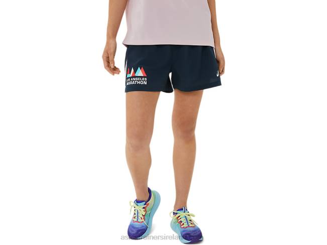 Womens Ready-Set 3in Short Lam Dark Blue Asics XXPD3314