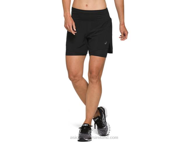 Womens Road 2-N-1 55in Short Performance Black Asics XXPD3787
