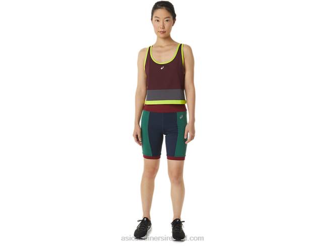 Women\s The New Strong Repurposed Tank Maroon/Steel Grey Asics XXPD3367