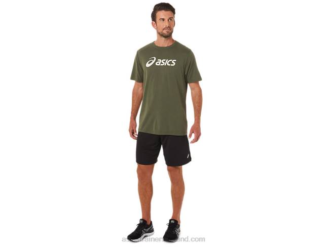 Xg Short Sleeve Lockup Logo Tee Olive Canvas Asics XXPD1655